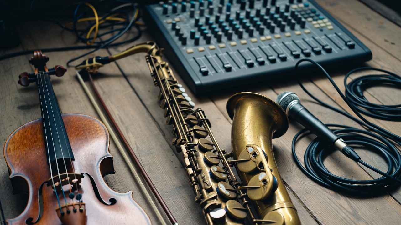 Musical instruments close-up