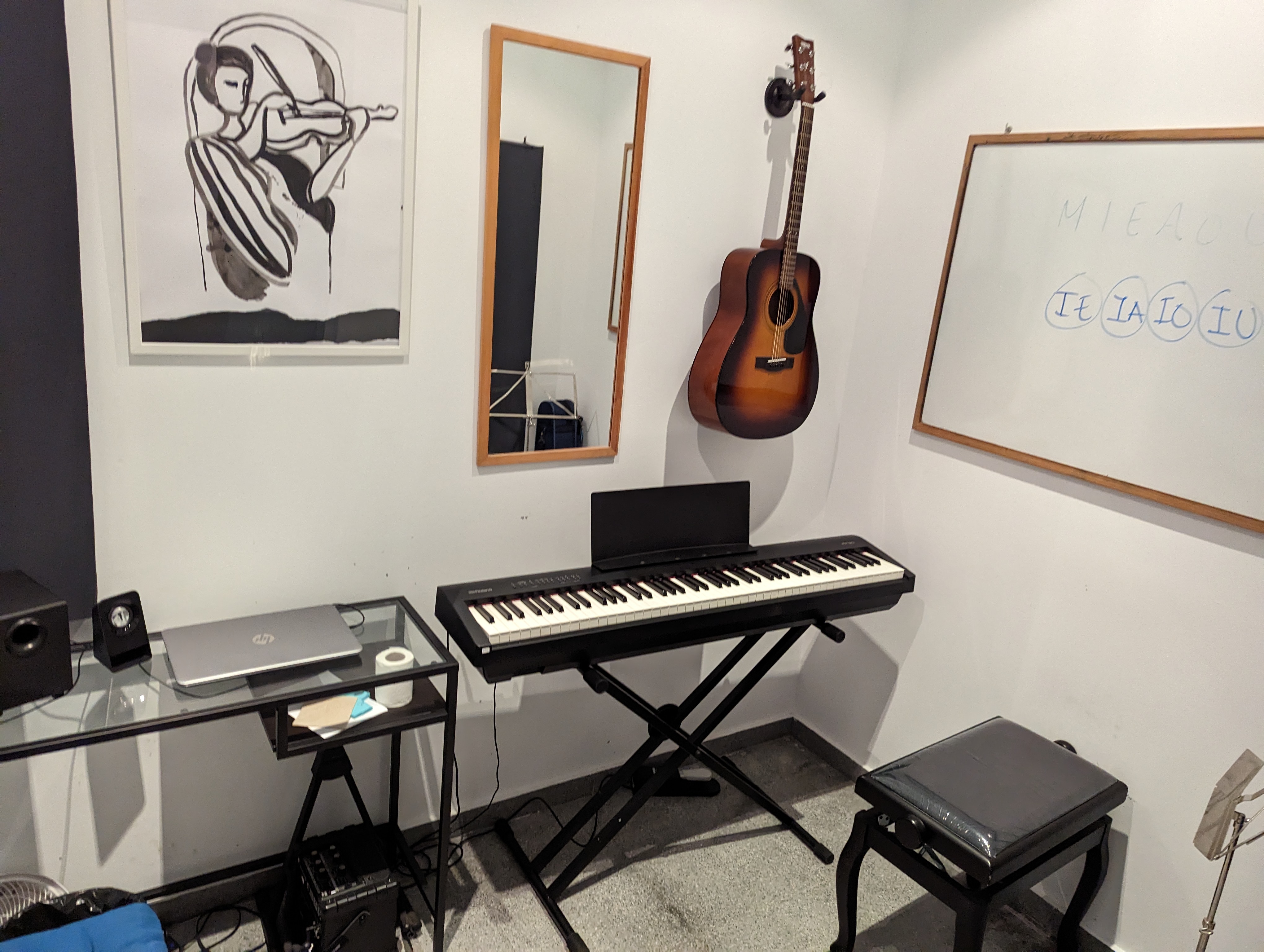 Practice room with gear