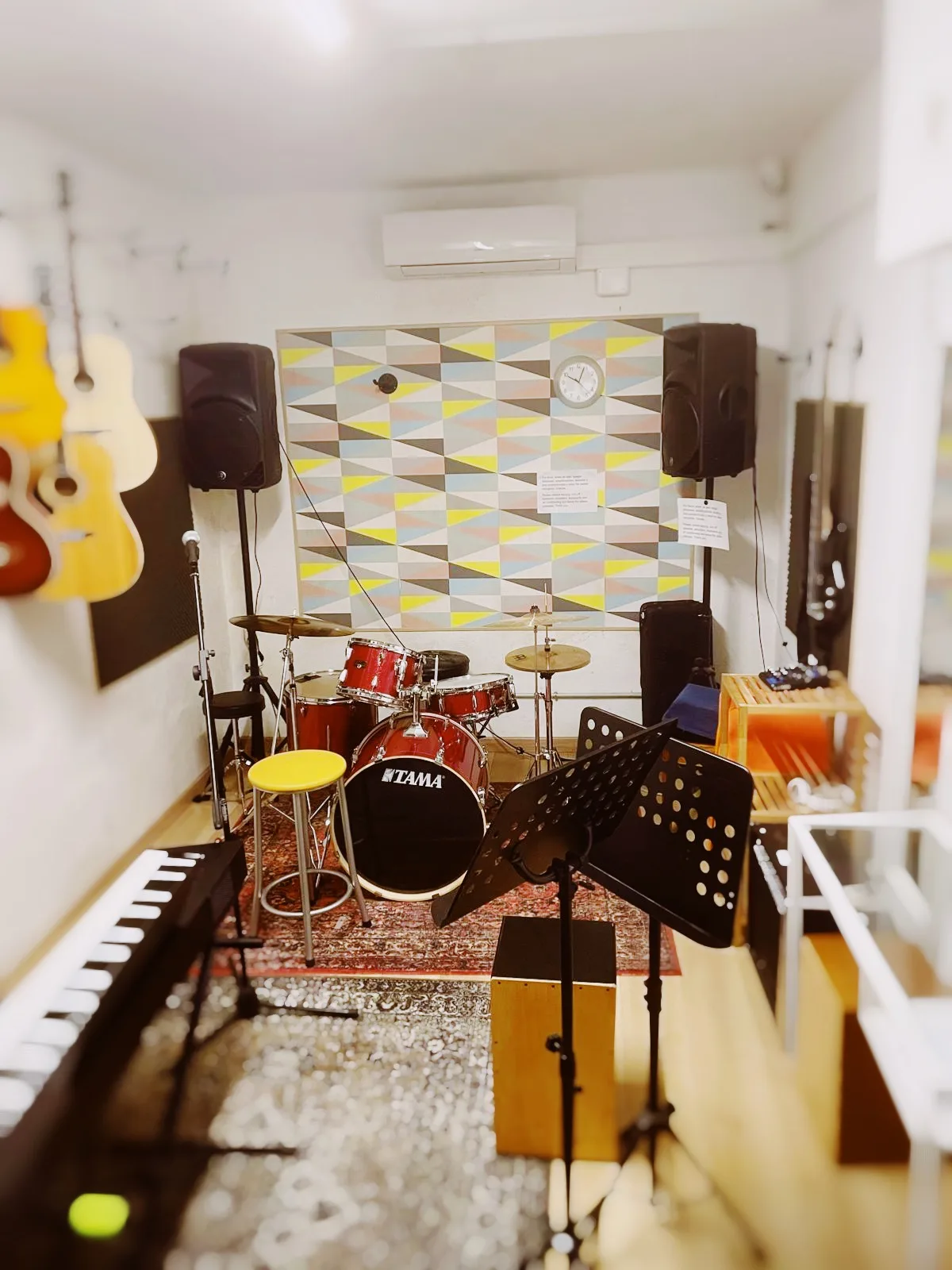 Equipped music practice room